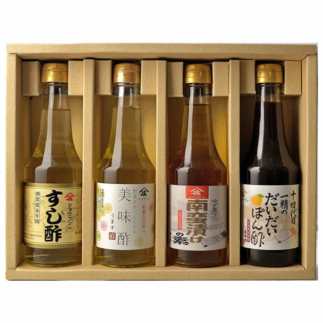 すぐれものセット（すし酢・美味酢・南蛮漬けの素・十四代目一精のだいだいぽん酢）